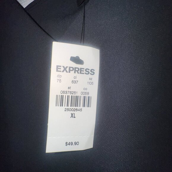 โจ Express Black Draped Asymmetrical Top | XL | NWT โจ - Picture 5 of 7